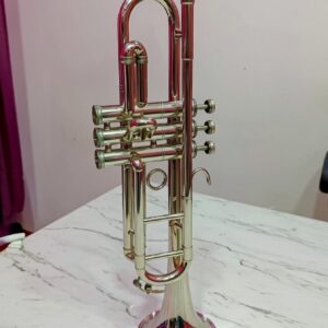 Alimson Exim india Professional Bb Trumpet, Silver-Plated Brass, Standard Size with 3 Valves with hard case