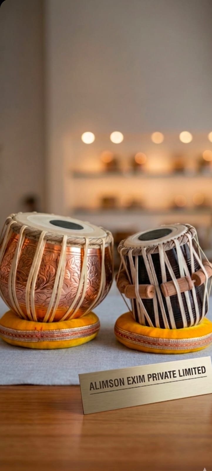 ALIMSON SHEESHAM WOOD TABLA SET WITH ALL ACCESSORIES