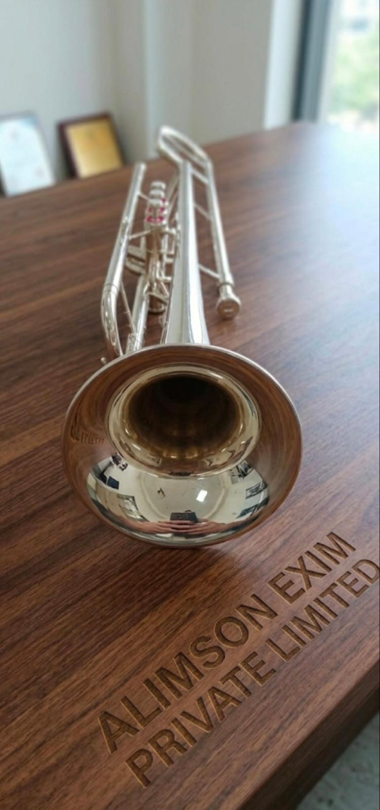 ALIMSON TROMBONE NICKEL PLATED BB PITCH WITH FREE CASE + MOUTH PIECE - Image 3